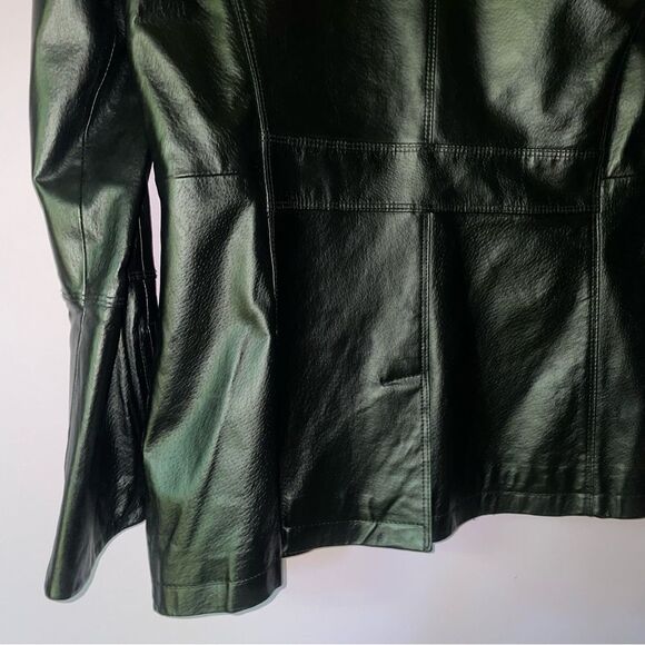 Jerry Lewis L Black Leather Jacket Zipper Collar - Picture 7 of 7